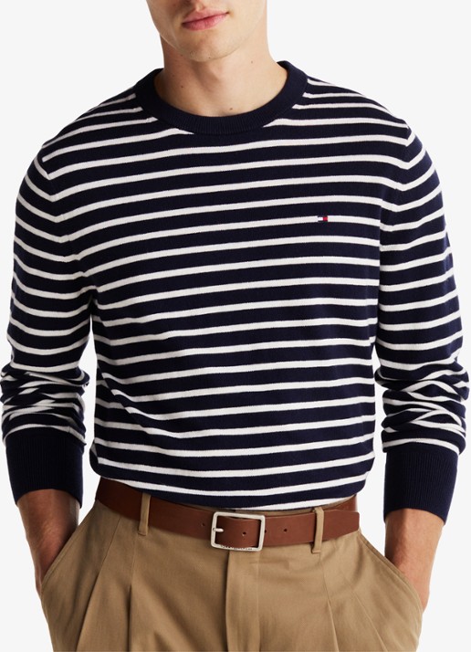 Tommy Hilfiger Fijngebreide pullover in kasjmierblend met logoborduring - detail 3 multicolor