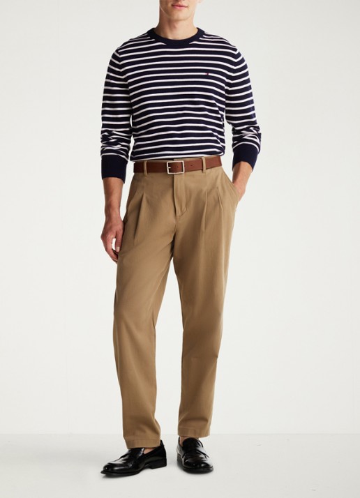 Tommy Hilfiger Fijngebreide pullover in kasjmierblend met logoborduring - voorkant 2 multicolor