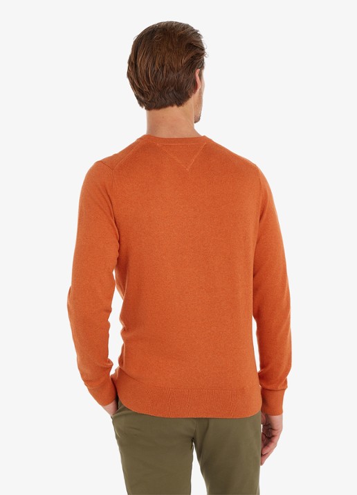 Tommy Hilfiger Fijngebreide pullover in kasjmierblend met logoborduring - achterkant 4 orange
