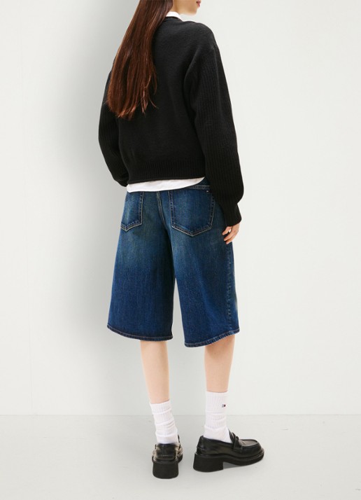 Tommy Hilfiger Fijngebreide pullover met ingebreid patroon - achterkant zwart