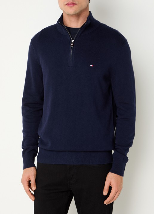Tommy Hilfiger Fijngebreide trui in kasjmierblend met logoborduring