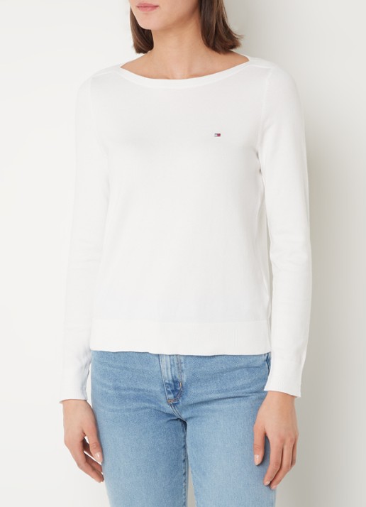 Tommy Hilfiger Fijngebreide trui met logoborduring