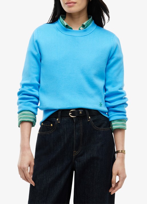 Tommy Hilfiger Fijngebreide trui met logoborduring - detail 4 blauw