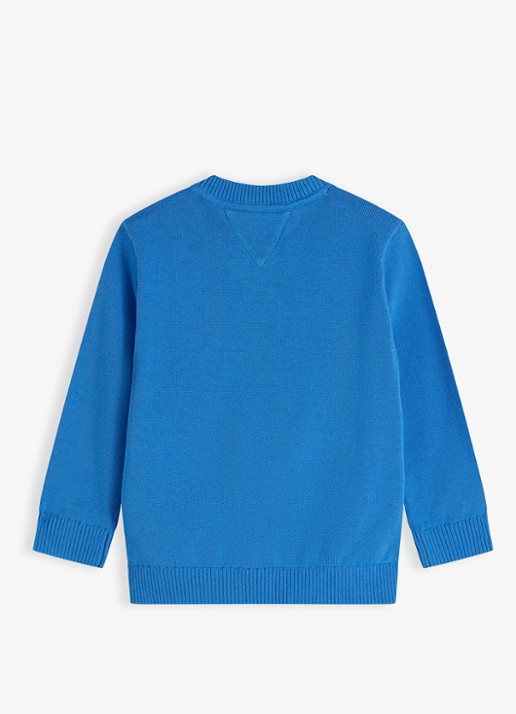 Tommy Hilfiger Fijngebreide trui met structuur - achterkant 2 blauw