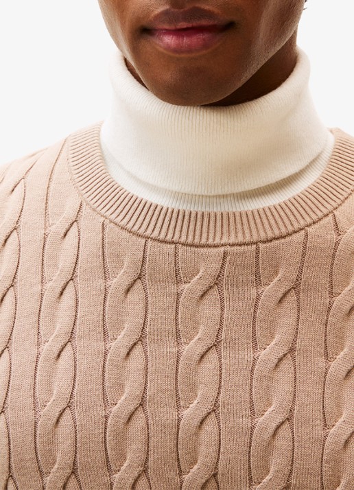 Tommy Hilfiger Flag Embroidery Cable Knit Jumper - detail 5 staalblauw