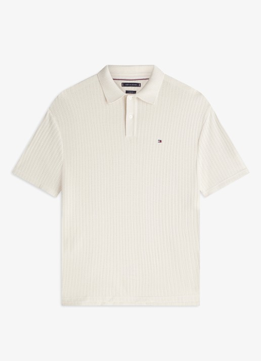 Tommy Hilfiger Gebreide polo met logoborduring