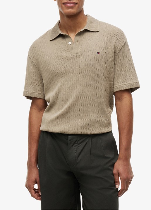 Tommy Hilfiger Gebreide polo met logoborduring