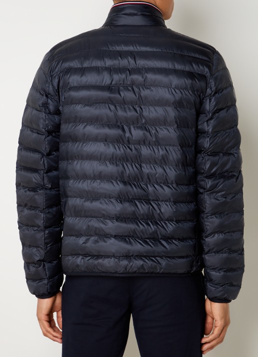 Tommy Hilfiger Gewatteerd jack met logo - achterkant 3 lichtblauw