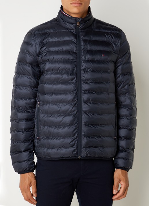 Tommy Hilfiger Gewatteerd jack met logo - detail 4 lichtblauw