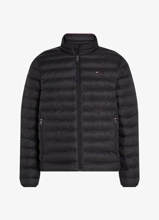 Tommy Hilfiger Gewatteerd jack met ritszakken - voorkant zwart