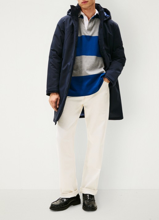 Tommy Hilfiger Gewatteerde parka met capuchon en waterafstotende coating - voorkant 5 donkerblauw