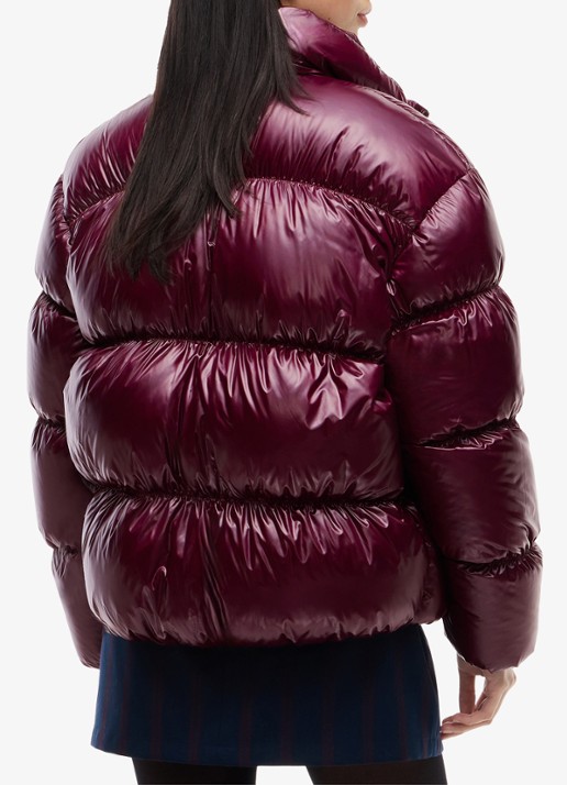 Tommy Hilfiger Gewatteerde puffer jas met steekzakken  - achterkant 3 cranberryrood