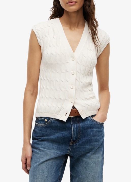 Tommy Hilfiger Grofgebreid vest met logoborduring