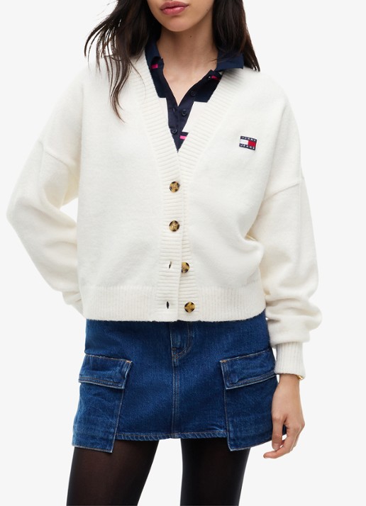 Tommy Hilfiger Grofgebreid vest met logoborduring