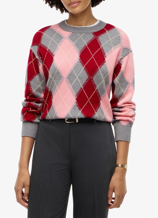 Tommy Hilfiger Grofgebreide trui met ruit dessin
