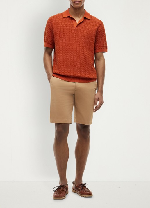 Tommy Hilfiger Grofgebreide trui met structuur - voorkant 5 orange