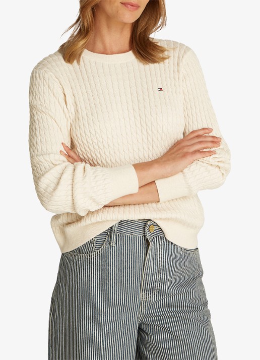 Tommy Hilfiger Grofgebreide trui van  katoen