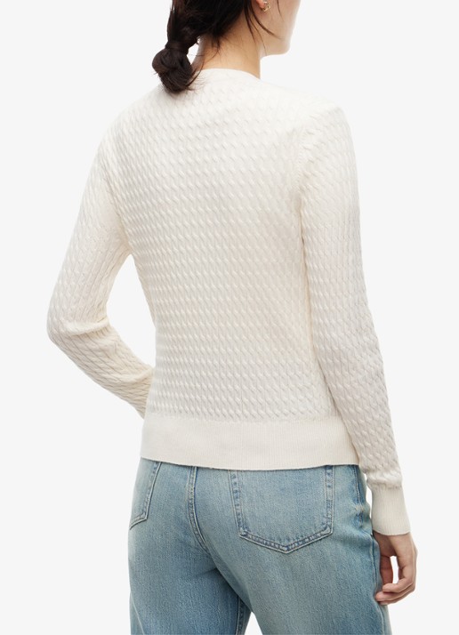 Tommy Hilfiger Grofgebreide trui van  katoen - achterkant 3 ivory petal-z00