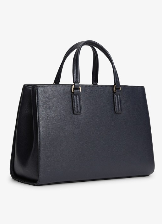 Tommy Hilfiger Handtas met logo - achterkant 5 donkerblauw