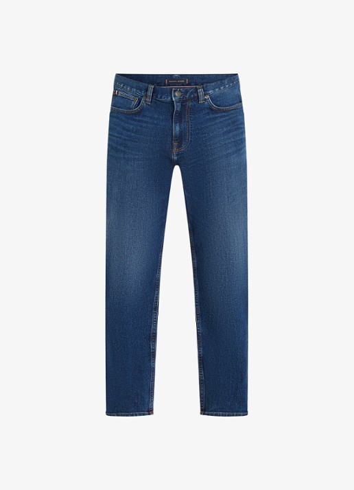 Tommy Hilfiger Harlem slim fit jeans met donkere wassing - voorkant indigo