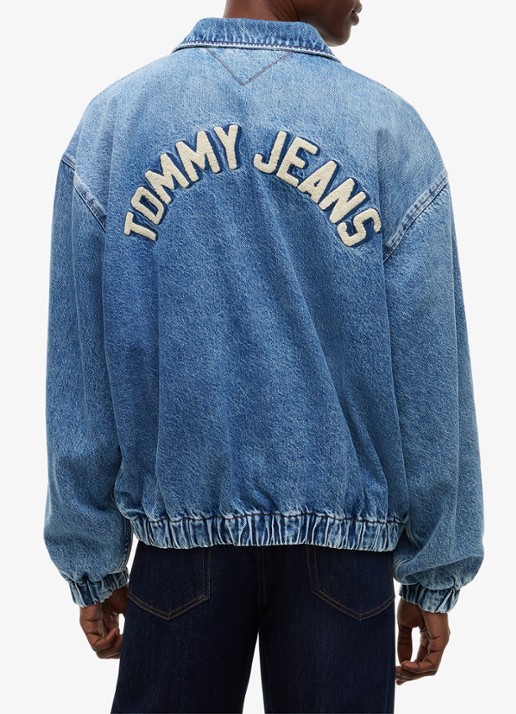 Tommy Hilfiger Harrington jack in lyocellblend met logoborduring - achterkant indigo