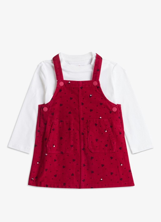 Tommy Hilfiger Heart Dungaree jurk set 2-delig