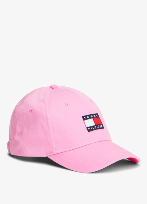 Tommy Hilfiger Heritage Flag pet met logoborduring - voorkant 3 pink daisy-tou / roze