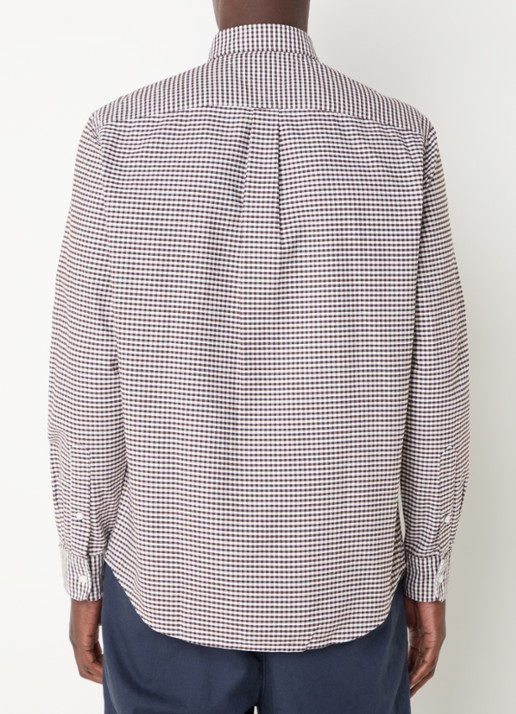 Tommy Hilfiger Heritage regular fit overhemd met ruitdessin en logoborduring - achterkant 4 donkerbruin