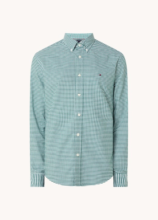 Tommy Hilfiger Heritage regular fit overhemd met ruitdessin en logoborduring - voorkant 3 groen