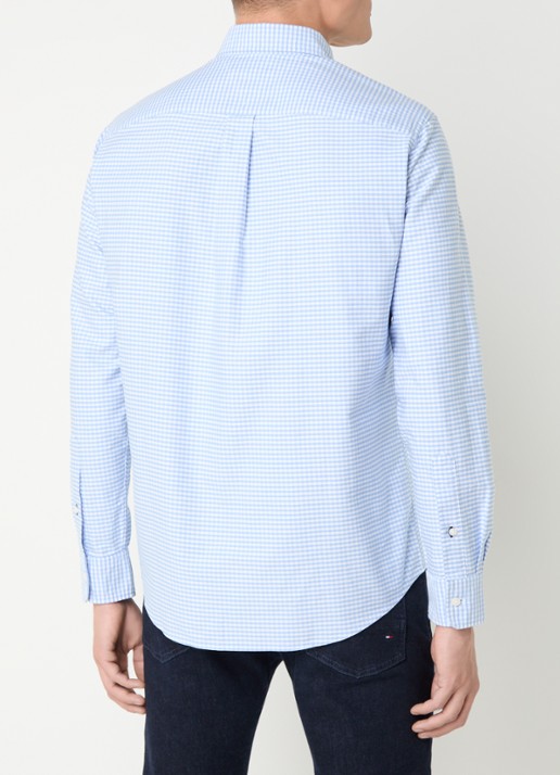 Tommy Hilfiger Heritage regular fit overhemd met ruitdessin en logoborduring - achterkant 2 donkerblauw
