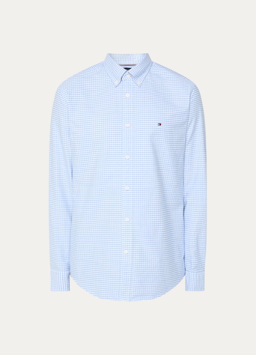 Tommy Hilfiger Heritage regular fit overhemd met ruitdessin en logoborduring - voorkant 3 donkerblauw