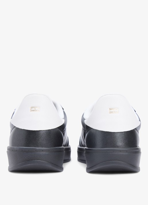 Tommy Hilfiger Heritage sneaker van leer met logo - detail zwart