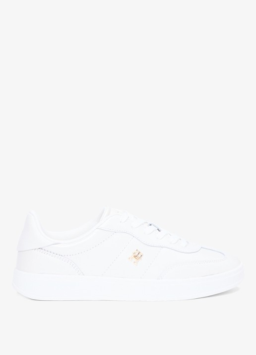 Tommy Hilfiger Heritage sneaker van leer met logo - detail 5 beige
