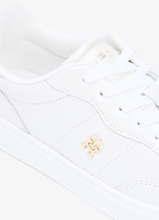 Tommy Hilfiger Heritage sneaker van leer met logo - detail 6 beige