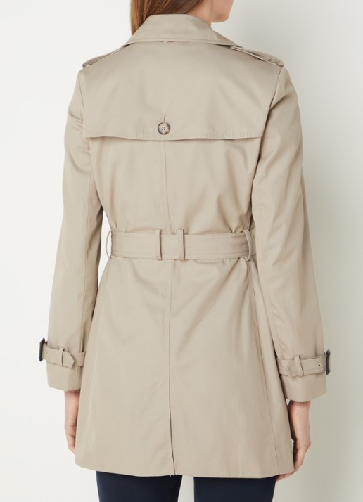 Tommy Hilfiger Heritage trenchcoat met ceintuur en steekzakken - achterkant taupe