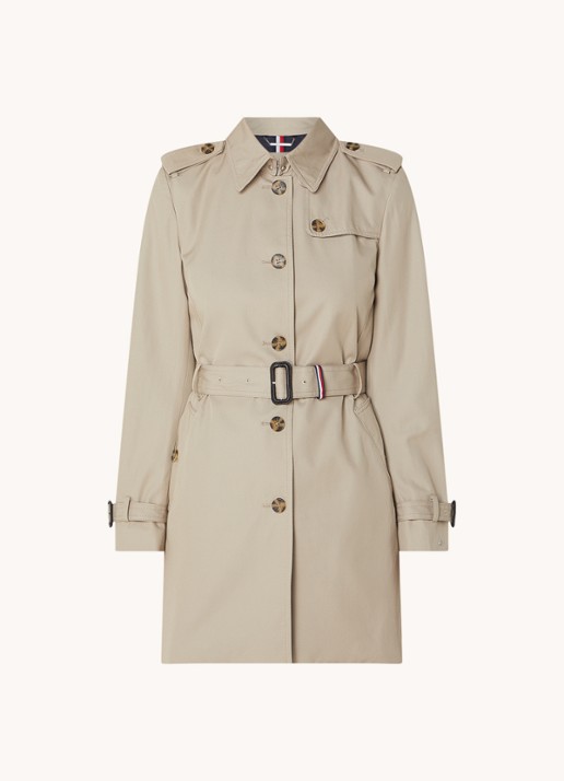 Tommy Hilfiger Heritage trenchcoat met ceintuur en steekzakken - voorkant 2 taupe