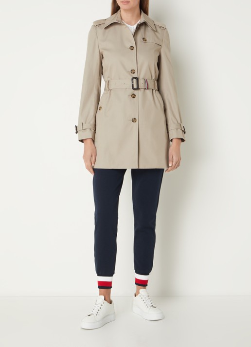 Tommy Hilfiger Heritage trenchcoat met ceintuur en steekzakken - voorkant 3 taupe