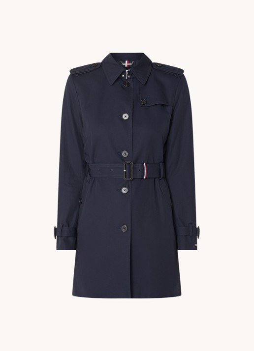 Tommy Hilfiger Heritage trenchcoat met ceintuur en steekzakken - voorkant 3 donkerblauw