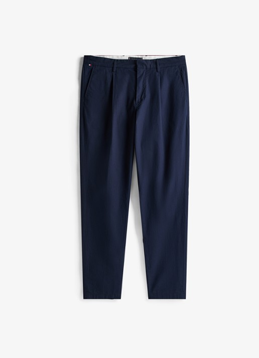 Tommy Hilfiger Herlem tapered fit chino met steekzakken - voorkant 3 donkerblauw
