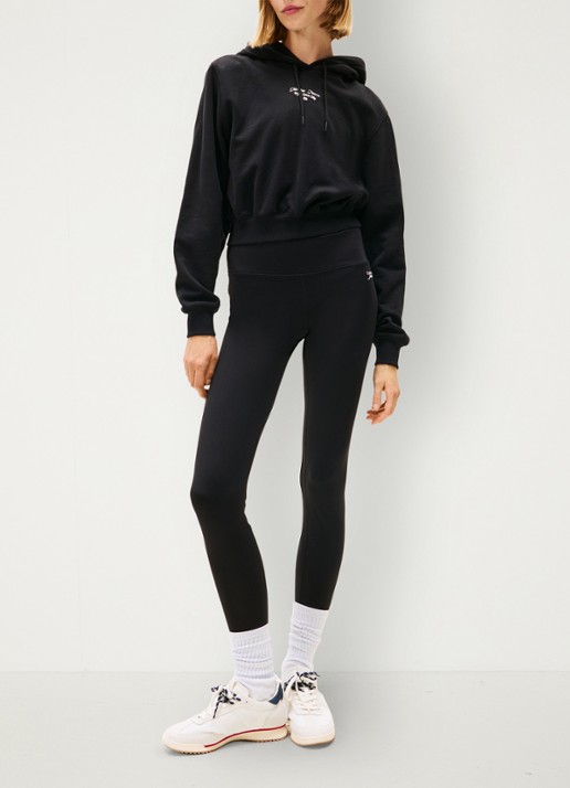 Tommy Hilfiger High waist legging met logo - voorkant 4 zwart