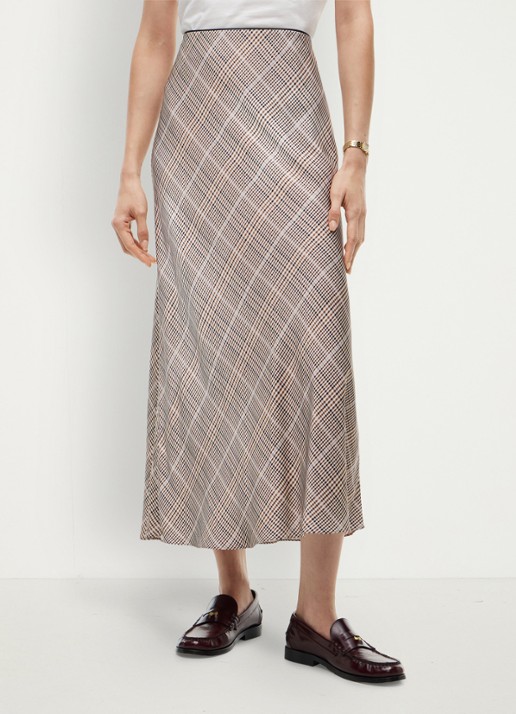 Tommy Hilfiger High waist midi rok met ruitdessin