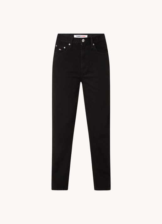 Tommy Hilfiger  High waist mom jeans met gekleurde wassing - voorkant 3 zwart