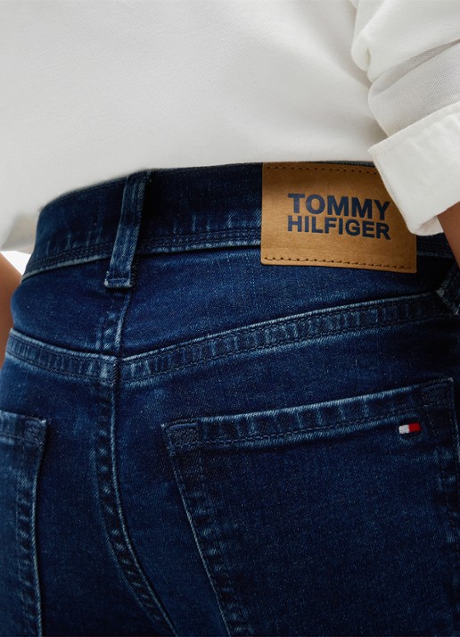 Tommy Hilfiger High waist slim fit jeans met donkere wassing  - detail 7 indigo