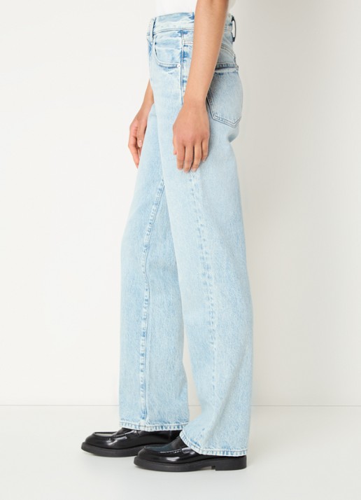 Tommy Hilfiger High waist straight leg jeans met lichte wassing - detail 2 indigo