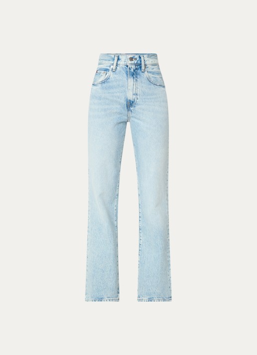 Tommy Hilfiger High waist straight leg jeans met lichte wassing - voorkant 3 indigo