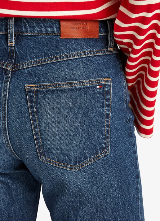 Tommy Hilfiger High waist straight leg jeans met steekzakken - detail 5 indigo
