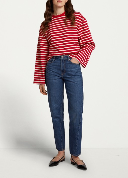 Tommy Hilfiger High waist straight leg jeans met steekzakken - voorkant 3 indigo