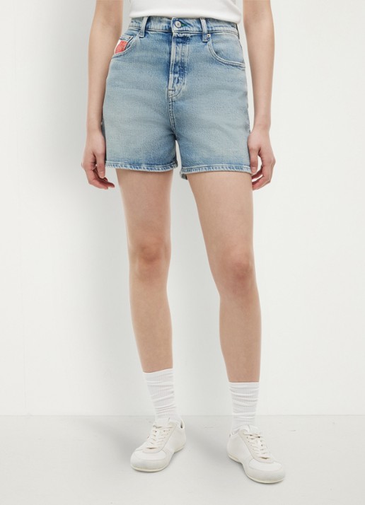 Tommy Hilfiger High waist wide fit korte broek met logo