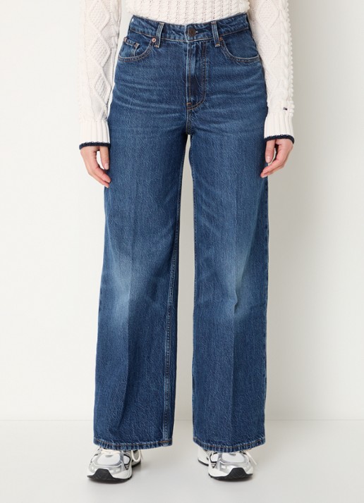 Tommy Hilfiger High waist wide leg jeans met donkere wassing - detail 8 indigo
