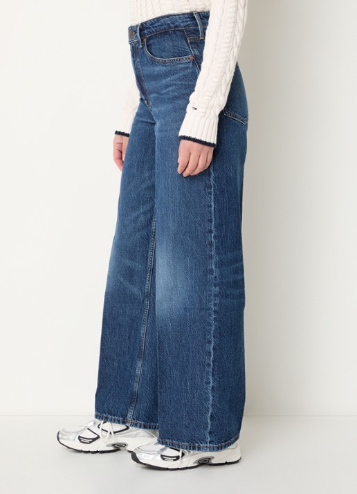 Tommy Hilfiger High waist wide leg jeans met donkere wassing - detail 9 indigo